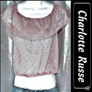 Charlotte Russo Off shoulder semi crop ruffel